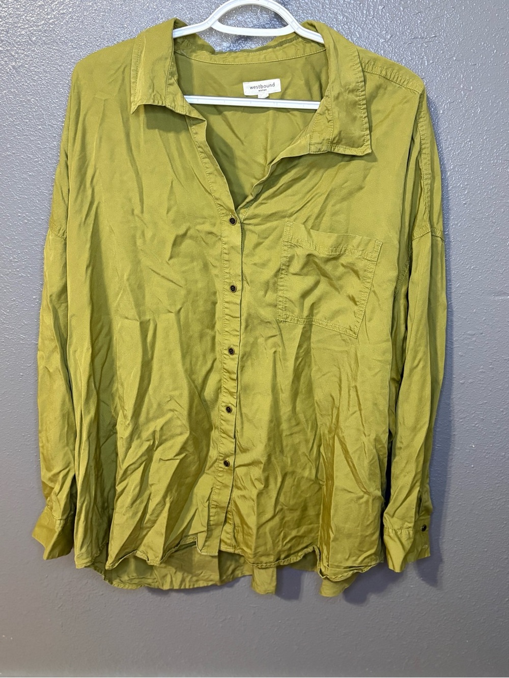 Westbound Women's Olive Green Button-Up Shirt size 2XL (SKU 209)